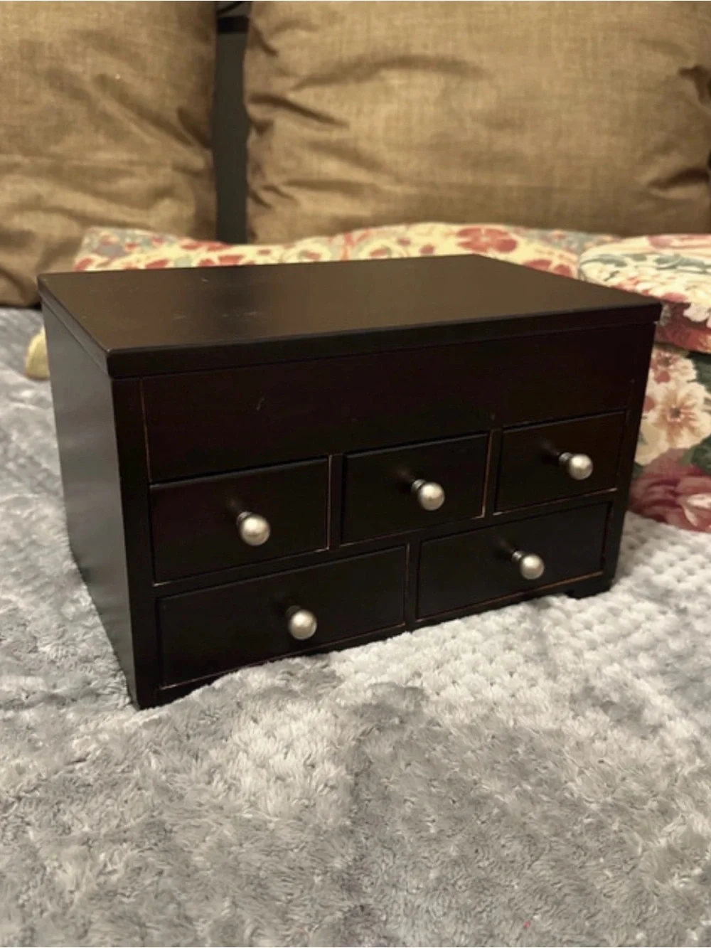 Beautiful Wooded Jewelry Box 5 Draws And Has Mirror